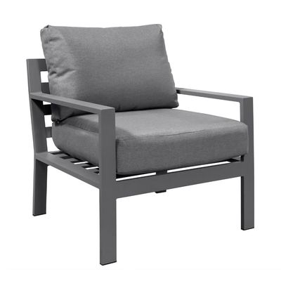 Aluminiumrahmen modernes L-förmiges Gartensofa mit Couchtisch Größe L 120 x W60 x H45cm