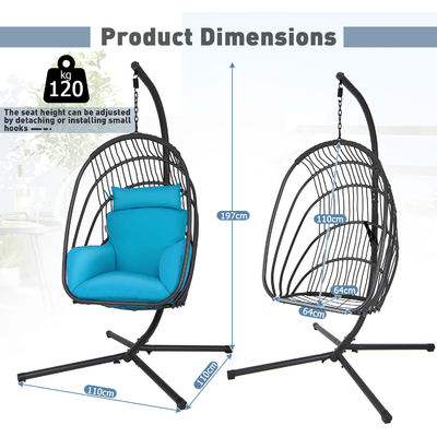 Modernes Design Schwerlast Stahlrahmen Hängestuhl mit Polyester-Kissengewebe
