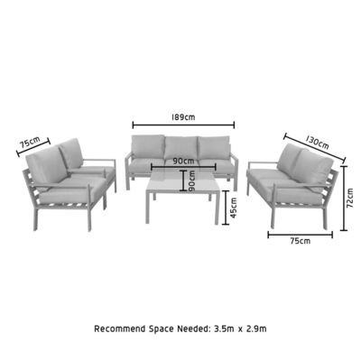 AJUNION 5 Stück Aluminium Außenmöbel Set Gartensofa Terrasse Sitzgelände Set