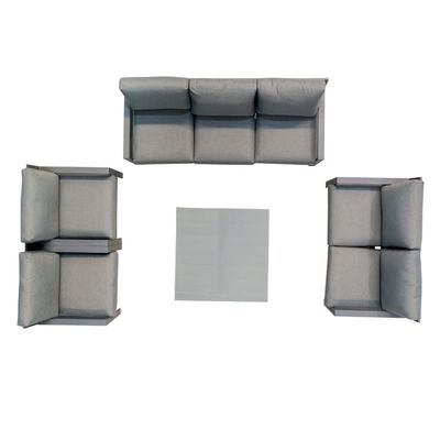 AJUNION 5 Stück Aluminium Außenmöbel Set Gartensofa Terrasse Sitzgelände Set