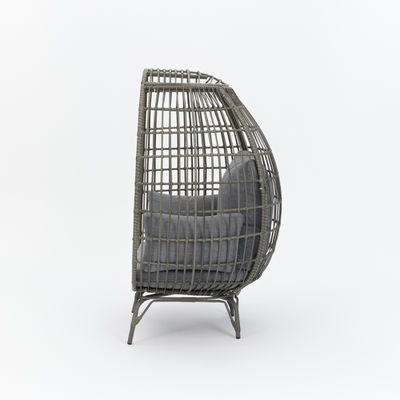 Stehender Eiersessel Klappbar und Rattan-Weave-Design für das Wohnzimmer im Freien