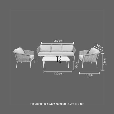 Aluminiumrahmen All-Weather-Patio-Möbel mit Rattan-Weave-Sofa und Couchtisch