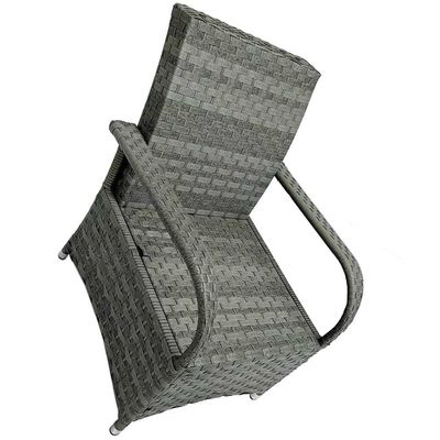 Rundes Tisch Außenessen Möbel Wicker Rattan Garten Set für 4 Sitzplätze von AJUNION