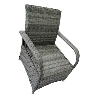 Rundes Tisch Außenessen Möbel Wicker Rattan Garten Set für 4 Sitzplätze von AJUNION