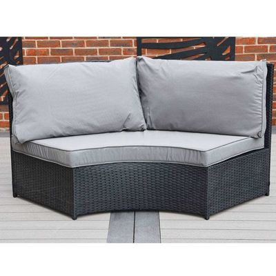 AJUNION 8 Sitzplätze Rund Rattan Gartenmöbel Esszet mit 10 cm Kissendicke