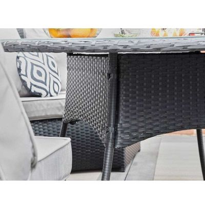 AJUNION 8 Sitzplätze Rund Rattan Gartenmöbel Esszet mit 10 cm Kissendicke