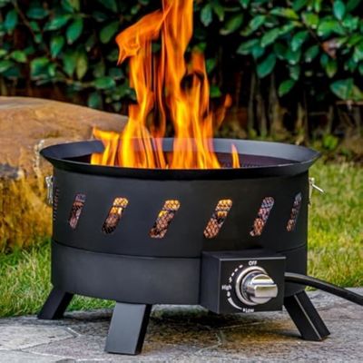 Innenhof Must-Have AJUNION 17.3 Zoll Portable Propan Feuerstelle für das Campen im Freien