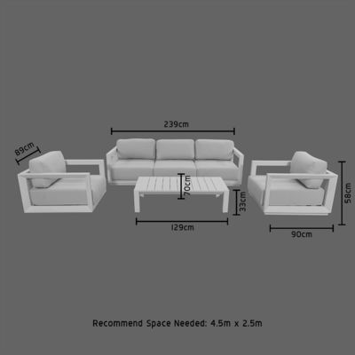Aluminiummodulare Terrassenmöbel AJUNION 4 Stück Außensofa für den Außenbereich