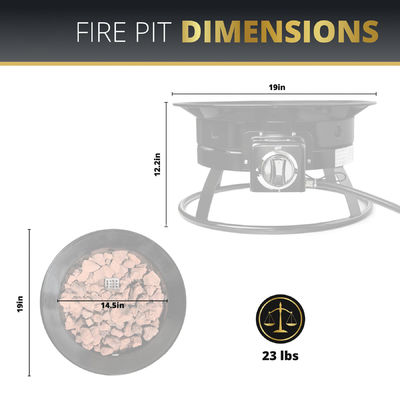 23 Pfund AJUNION Gas Propan Feuerstelle für Camping Reisen Edelstahl Portable