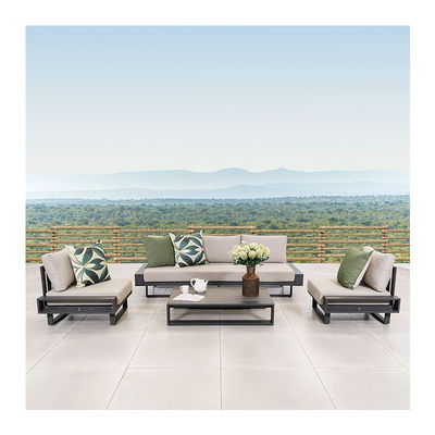 AJUNION Luxus-Aluminium-Sofa-Set Möbel mit Couchtisch Größe L 120 x W80 x H26cm