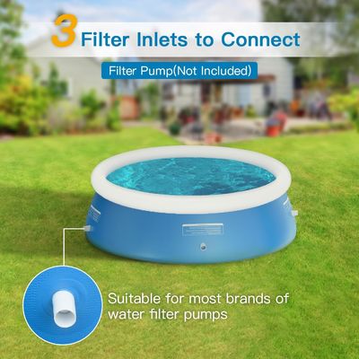 Extra großes rundes PVC-Familienzwimmbad AJUNION 12ft x 33in für Outdoor-Garten Spaß