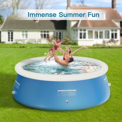 Extra großes rundes PVC-Familienzwimmbad AJUNION 12ft x 33in für Outdoor-Garten Spaß