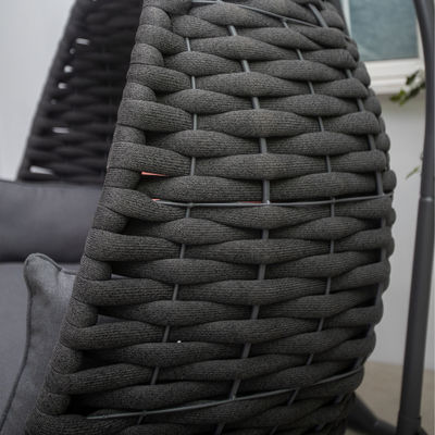 80 kg Lastkapazität PE Rattan Doppelsitz Schaukelstuhl für Luxus-Außenmöbel