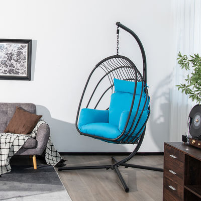 80 kg Lastkapazität PE Rattan Doppelsitz Schaukelstuhl für Luxus-Außenmöbel