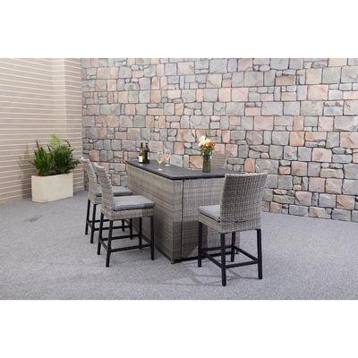 PE Wicker Rattan Outdoor High Bar Chair und Tisch für moderne Esszimmermöbel