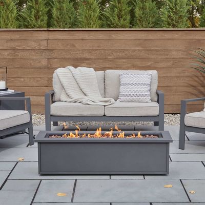 Außenmöbel Gasfeuerbrenntisch 48"L x 15"W x 13,5"H Perfekt für das Leben im Freien