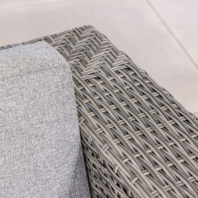 Große L-Form Gartensofa PE Wicker Außensofa 8 Stück Rattan Außenmöbel Set