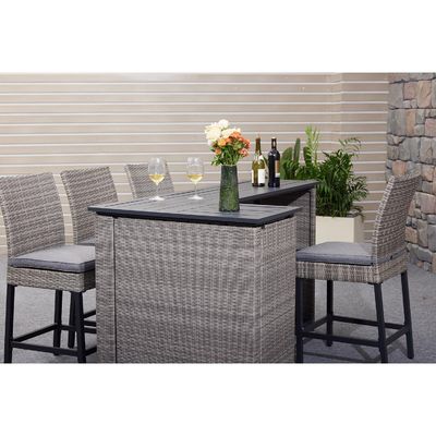 PE Wicker Rattan Outdoor High Bar Chair und Tisch für moderne Esszimmermöbel