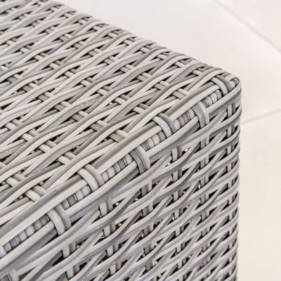 Große L-Form Gartensofa PE Wicker Außensofa 8 Stück Rattan Außenmöbel Set