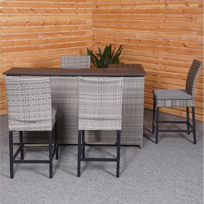 PE Wicker Rattan Outdoor High Bar Chair und Tisch für moderne Esszimmermöbel