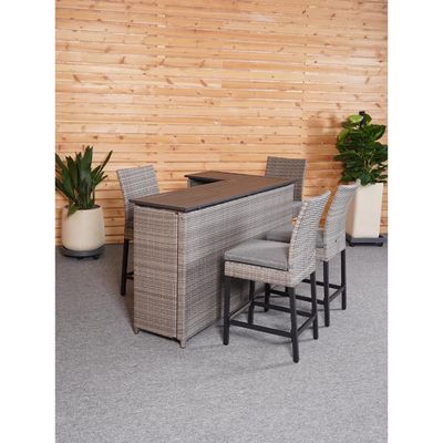 PE Wicker Rattan Outdoor High Bar Chair und Tisch für moderne Esszimmermöbel