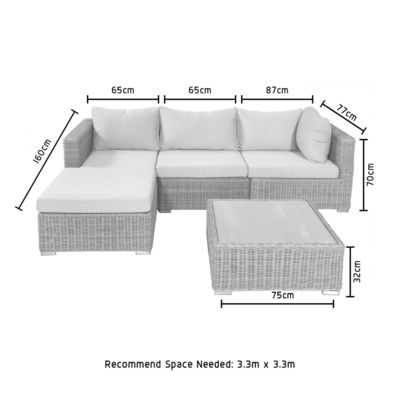 Außenmöbel AJUNION Modernes Garten-Set PE Rattan Terrassenmöbel Runder Wicker Set