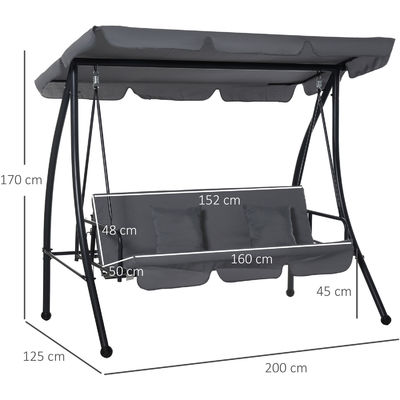 Verbessern Sie Ihre Terrasse mit AJUNION 3-Sitzer Garten Schaukel-Hängematten Stuhl 30kg Gewichtsgrenze
