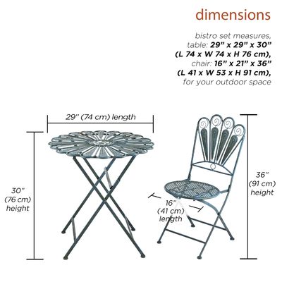 Klappbarer Tisch- und Stuhl-Patio-Set Bistro-Set für jede Versammlung