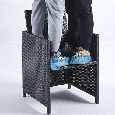 PE Rattan High Back Sofa Stuhl Set für den Außenbereich Innenhof Garten Balkon Pool Strand