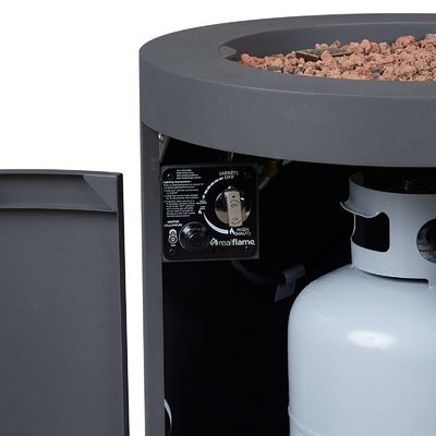 24&quot;L x 24&quot;W x 23.5&quot;H AJUNION Runde Stahl-Propanggasfeuerstelle für rauchlose Außenräume