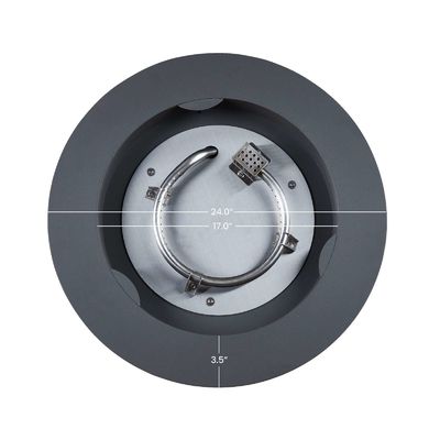 24&quot;L x 24&quot;W x 23.5&quot;H AJUNION Runde Stahl-Propanggasfeuerstelle für rauchlose Außenräume