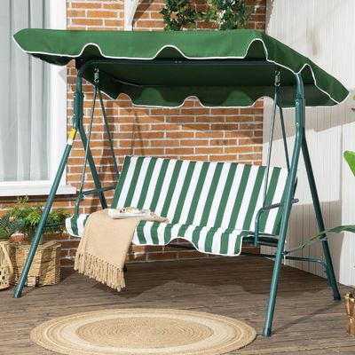 Outdoor Garten Metallrahmen Patio Schaukelstuhl mit Baldachin und stilvolles Design