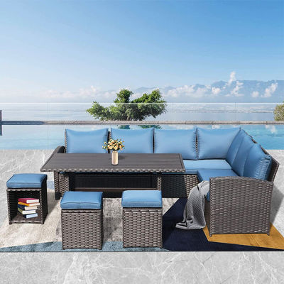 Außensofa Terrasse Garten Balkon Pool Strand Gewebter PE Wicker Rattan Lounge Modular Sofa Set