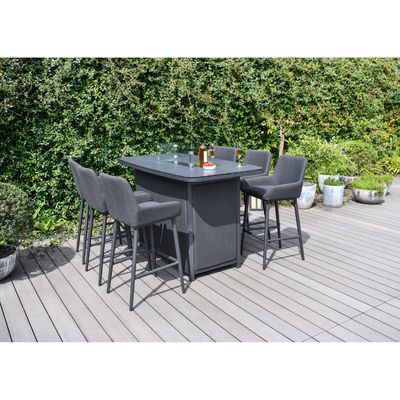 Outdoor Luxus Bar Set Möbel Aluminium Gartenmöbel Esszet mit Feuerstelle 87kg