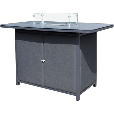 Outdoor Luxus Bar Set Möbel Aluminium Gartenmöbel Esszet mit Feuerstelle 87kg