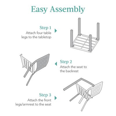 Außenmöbel AJUNION Moderne Stahl KD Rahmen Garten Set Stapelstuhl Bistro Set
