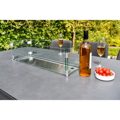 Outdoor Luxus Bar Set Möbel Aluminium Gartenmöbel Esszet mit Feuerstelle 87kg