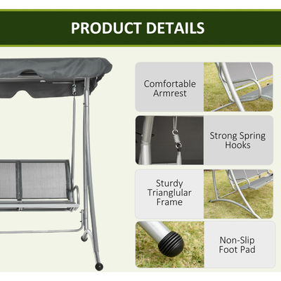 190L x 130W x 172H cm Garten-Hängematte Swing mit verstellbarem Dachboden von AJUNION