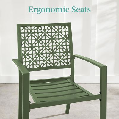 Außenmöbel AJUNION Moderne Stahl KD Rahmen Garten Set Stapelstuhl Bistro Set