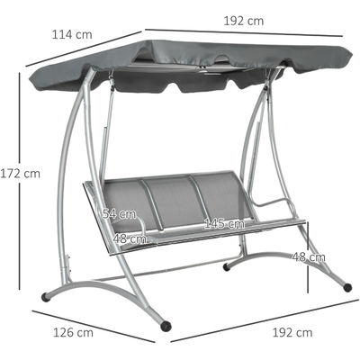 190L x 130W x 172H cm Garten-Hängematte Swing mit verstellbarem Dachboden von AJUNION