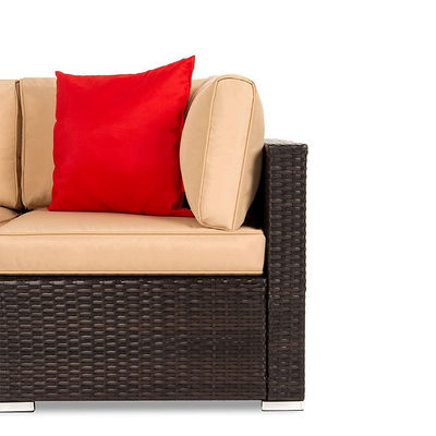 Hotel Outdoor Indoor Patio Garten Balkon Pool Strand Gewebter PE Wicker Rattan Lounge Sektionelle Modulsofa-Set