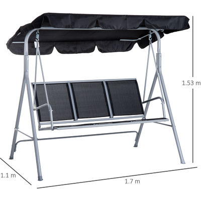 170W x 153H cm Metall-Schaukel im Freien Gartenbank Hängende Hängemattenstuhl Veranda Schaukel
