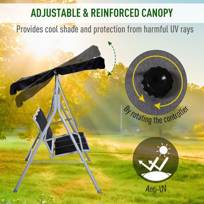 170W x 153H cm Metall-Schaukel im Freien Gartenbank Hängende Hängemattenstuhl Veranda Schaukel