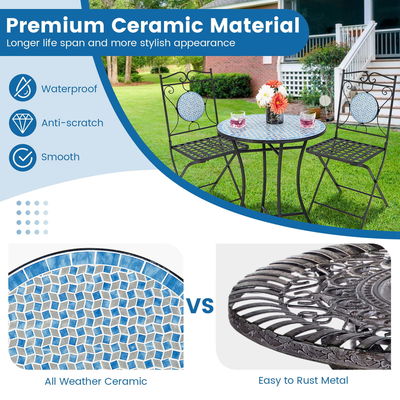 Verbessern Sie Ihre Außendekoration mit AJUNION All Weather Bistro Set Tischgröße Dia24" x H28