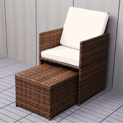 Platz sparen Garten Set Moderne Kunststoff Rattan Ecktisch und Stuhl für Innenhof Patio
