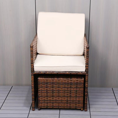 Platz sparen Garten Set Moderne Kunststoff Rattan Ecktisch und Stuhl für Innenhof Patio