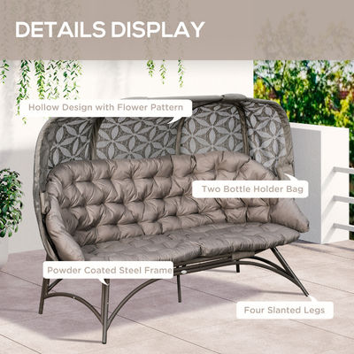Outdoor Standing W85xL205xH142cm Garden Egg Chair mit Hohlkorbdesign und modernem Stil