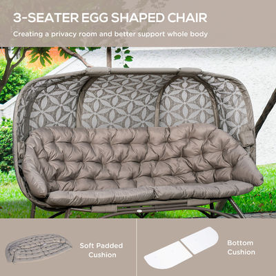 Outdoor Standing W85xL205xH142cm Garden Egg Chair mit Hohlkorbdesign und modernem Stil