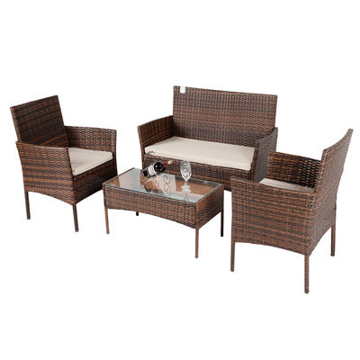 Outdoor Set Patio Garten Innenhof Vierteils-Plastik Rattan Wicker Sofas Stuhl Tisch