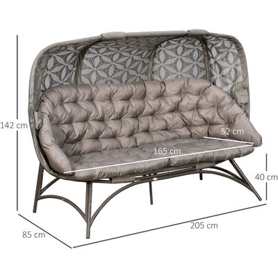 Outdoor Standing W85xL205xH142cm Garden Egg Chair mit Hohlkorbdesign und modernem Stil